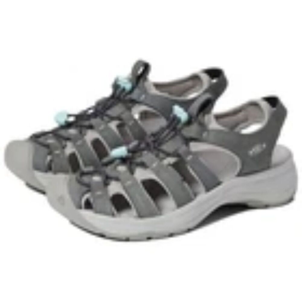 KEEN Astoria West Leather Magnet/Vapor Sandals for Women's Hiking Walking Sz 6